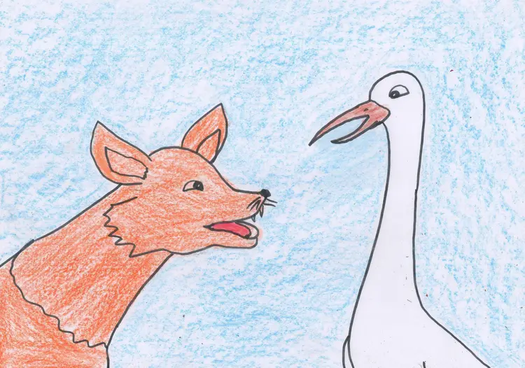 34.Egret and Fox